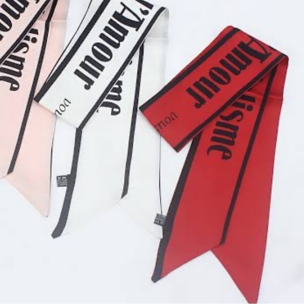 “IF YOU LIKE LOVE, YOU WILL LIKE SURREALISM” SCARF BANDEAU BAG NECK TIE - Picture 3 of 7